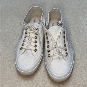 Superga Sz 39 New White Tennis Shoes! Cotton!